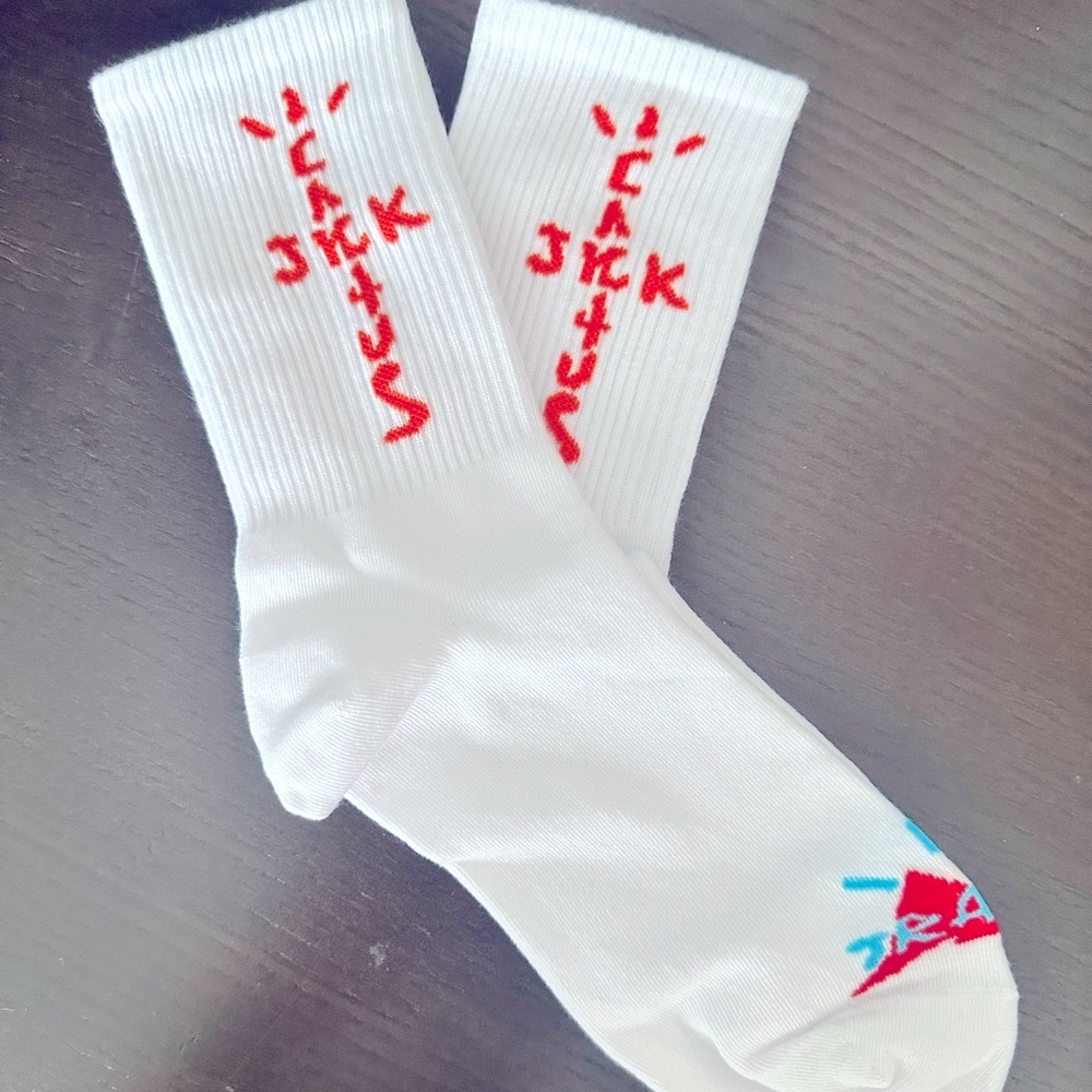 🌵🌵 CACTUS JACK Travis Scott Socks • White • Size Large • Brand New